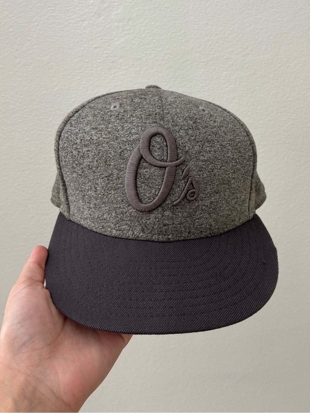 New Era Baltimore Orioles 59FIFTY Fitted Hat 7 3/8 Gray Black MLB